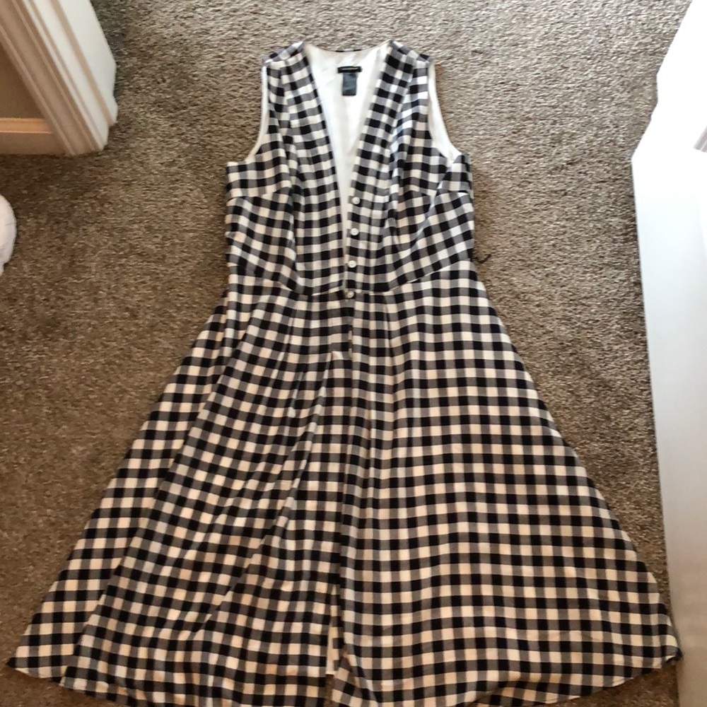 Ann Taylor Tea Length dress checker print